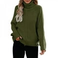 thumbnail image 1 of PENGXIANG Femmes Tricot Pulls à Col Roulé Manches Longues en Vrac Automne Hiver Pull de Base Pull Couleur Unie Pull, 1 of 6
