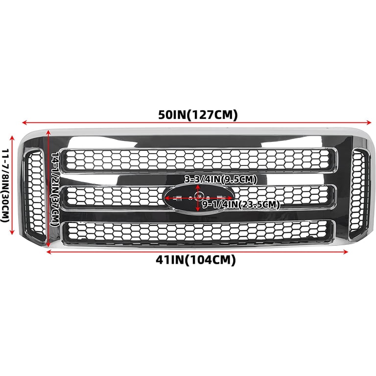 Front Grille For 1999 - 2004 Ford F250 F350 Super Duty Raptor Style Grill Black