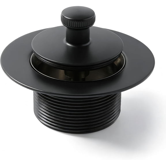 SUPPLYGIANT Lift and Turn Tub Drain Stopper, 1-1/2 Bathtub Drain Assembly, Matte Black Finish