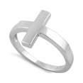 thumbnail image 1 of Bague pour Femmes en Argent Sterling 925 Plaqué Platine Oxydé Croix Simple, 1 of 2