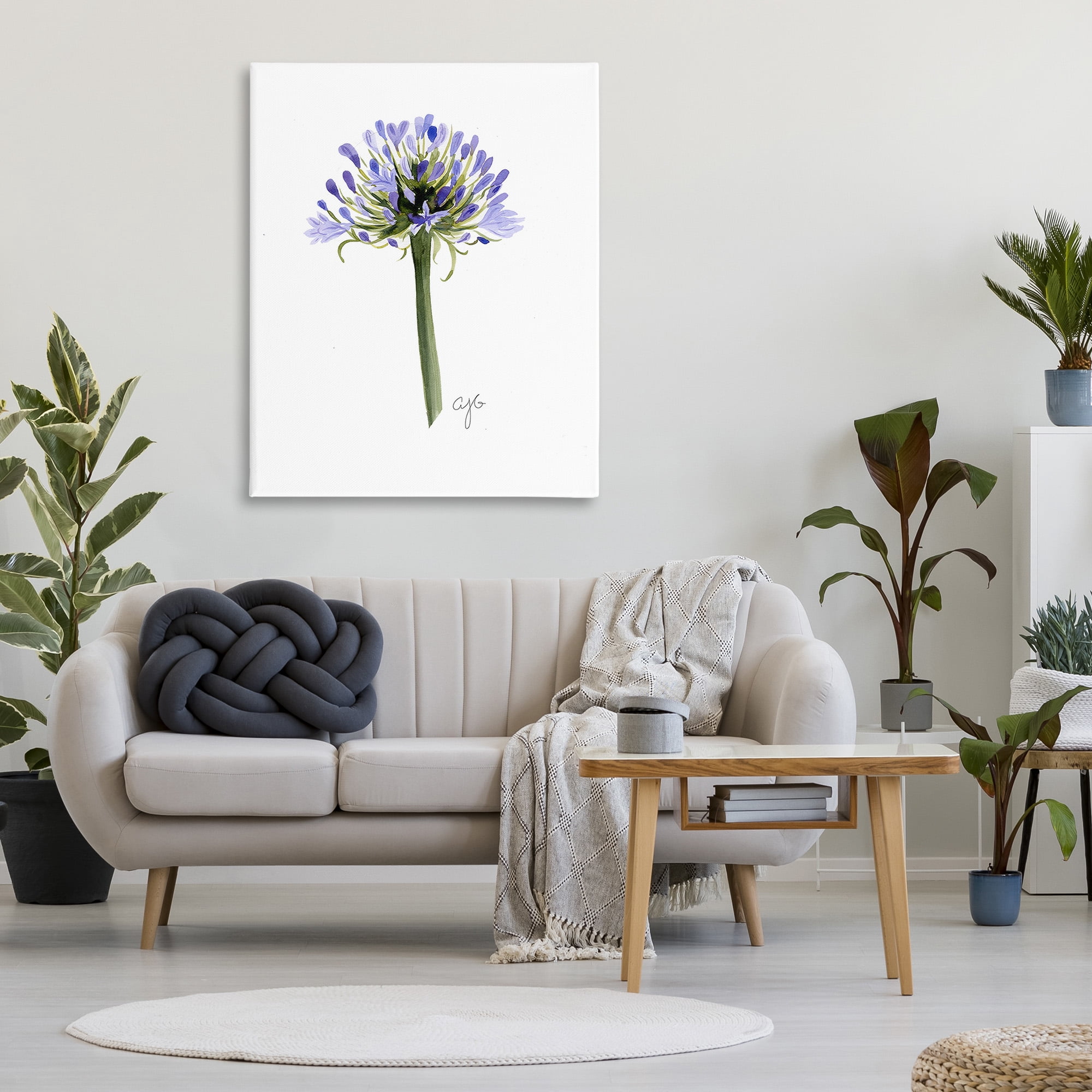 Stupell Industries Minimal Purple Anther Botanical & Floral Painting Gallery Wrapped Canvas Art Print Wall Art, 36 x 48