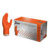 1st Choice Orange Nitrile Disposable Gloves 6 Mil Textured Medium 100