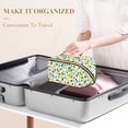 thumbnail image 3 of FORMRS Makeup Bag Travel Cosmetic Organizer for Women Fold Flat Zipper Pouch with Handle, Retro Blue Floral, 3 of 8