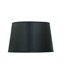 Stiffel  14 x 17 x 13 in. Black Opaque & Gold Foil Hardback Tapered Drum Lamp Shade with Brass Top Ring