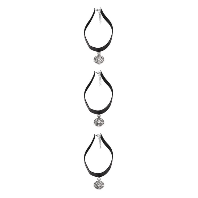 Wweixi Collier Pendentif Médaillon Exquis, Col Ras du Cou Léger, Argent, Ensemble de 3