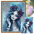 thumbnail image 1 of Hilo Algodón Ecológico Bordado 11CT 3 Hebras Impresión 40x55cm Kit Serie Personajes Punto Cruz Con Calavera Pelo Azul, 1 of 9
