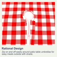 thumbnail image 2 of Shiyou-Nappe Ronde Ajustée avec Fermeture Éclair et Trou pour Parasol, Nappe en PVC pour Fête, Pique-Nique et Patio 45-56 Pouces, à Carreaux Rouges et Blancs, 2 of 4