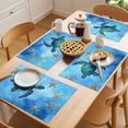 thumbnail image 5 of Turtle Blue Placemats Set of 4 Coastal Ocean Retro Starfish Sea Place Mats Indoor Wipeable Table Mats Washable Cloth Dining Table Placemats for Kitchen Holiday Party Home Decor 13x19 Inch, 5 of 9