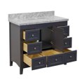 thumbnail image 3 of Abbey 42" Bathroom Vanity with Marine Gray Cabinet and Carrara Marble Top, 3 of 6