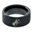 thumbnail image 2 of Tungsten Musician Electric Guitar Band Ring 9mm Men Women Comfort Fit Black Flat Cut Brushed Polished, 2 of 4
