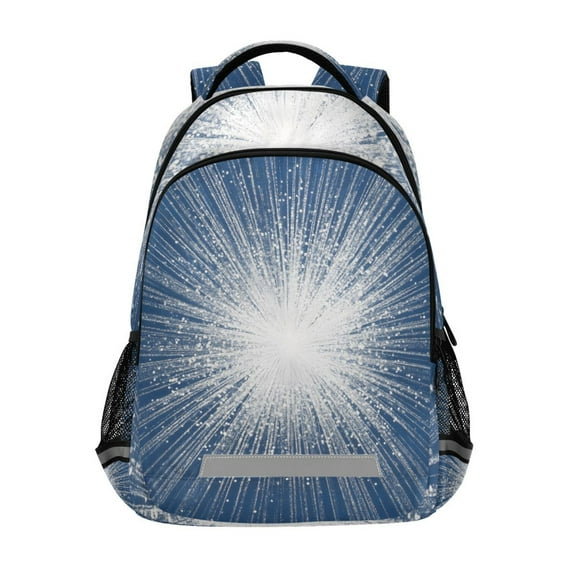 ALAZA Blue Fireworks Pattern Backpack Elementary School Bag Bookbag Travel Rucksack