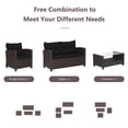 thumbnail image 4 of Spaco Patio Furniture 4 Pieces Patio Rattan Furniture Set, Outdoor Wicker Rattan Chairs Garden Backyard Balcony Porch Poolside loveseat with Tempered Glass Coffee Table-Black, 4 of 8