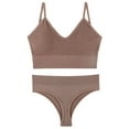 thumbnail image 2 of Honrane 2 Pcs/Set Bra Panties Set Solid Color Breathable Sports Push Up V-shaped Lady Bra Briefs Inner Wear Clothes, 2 of 8
