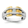 thumbnail image 1 of Diamond2Deal 14K Bague Complète en Or Bicolore pour Hommes 1/5 cttw Diamant Taille 10, 1 of 6
