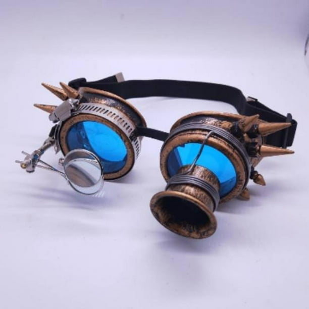 Funky mujeres hombres moda lentes azules gafas Steampunk lupa goticas Punk suministros para fiestas accesorios para fotografia gaf jinwen Gafas Steampunk Walmart en linea