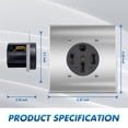 thumbnail image 4 of KYascend NEMA 14-50R Power Outlet 50 Amp 250V, Heavy-Duty 50A Receptacle, for Welders, Plasma Cutters, Electric Ranges, Dryers, and More UL Listed, 4 of 7
