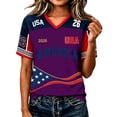 thumbnail image 3 of 2026 New USA Soccer Jersey for Women, United States Jersey Soccer, Jersey USA Fans V Neck Short Sleeve Football Retro Streetwear Outdoor T Shirt for Adult(Red, L), 3 of 6