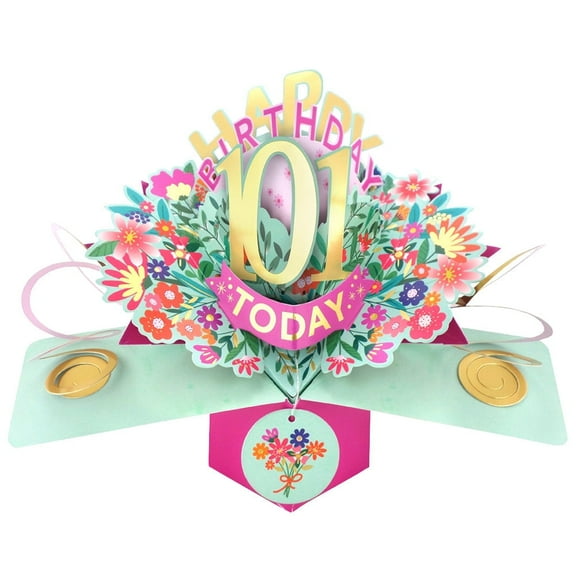 Happy 101st Birthday 101 Today Pop-Up Greeting Card Love Kate's Pop Up Cards Her