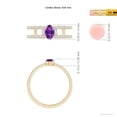 thumbnail image 4 of ANGARA Natural Oval Amethyst Parallel Split Shank Ring with Accents in 14K Yellow Gold for Women (Size-6x4mm) | February Birthstone, Anniversary, Jewelry Gift for Women | Natural Amethyst Ring, 4 of 8