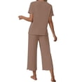 thumbnail image 5 of UVN Pajamas for Women Short Sleeve Tops and Capri Pants Casual Womens Pajamas Sets with Pocket, 5 of 9