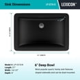 thumbnail image 3 of 21" Rectangle Quartz Vanity Bathroom Sink, Galaxy Black Drop-In Sink, Undermount Bathroom Sink, Granite Vanity Basin by Lexicon Platinum LP-214-K, 3 of 7