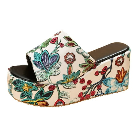 

ZIZOCWA Sandalias Con Plataforma Para Mujer Dressy Sandals Women Flat Fashion Spring Summer Women Sandals Platform Thick Sole Wedge Heel High Heel Flo 9