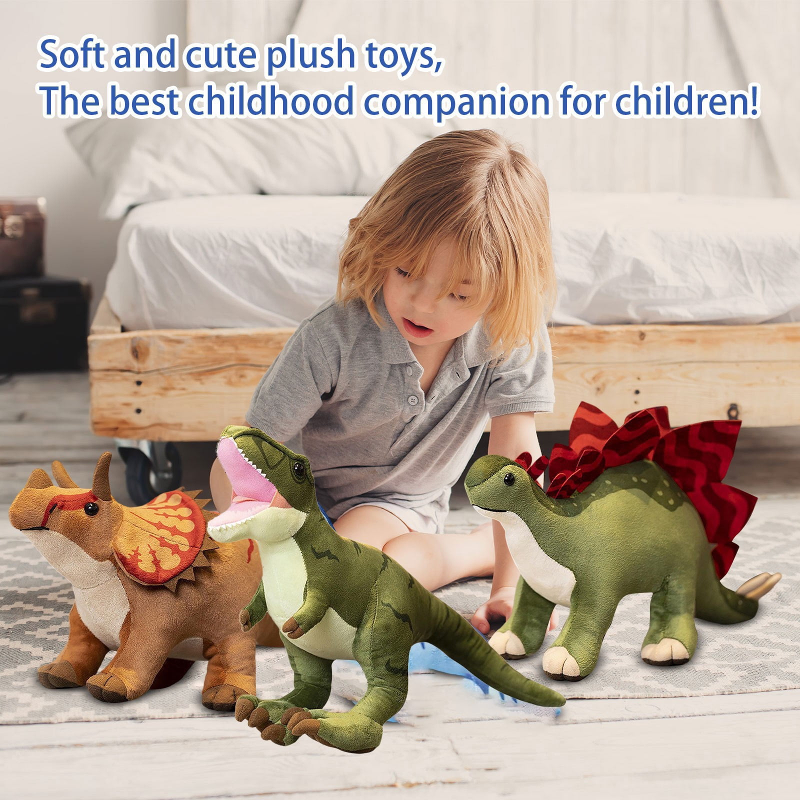 Stuffed Dinosaur Plush Toys Soft Dinosaur Plushie for Student Cuddle Pillow Nursery Decor Multiple Species Birthday Christmas Gift Single Pack