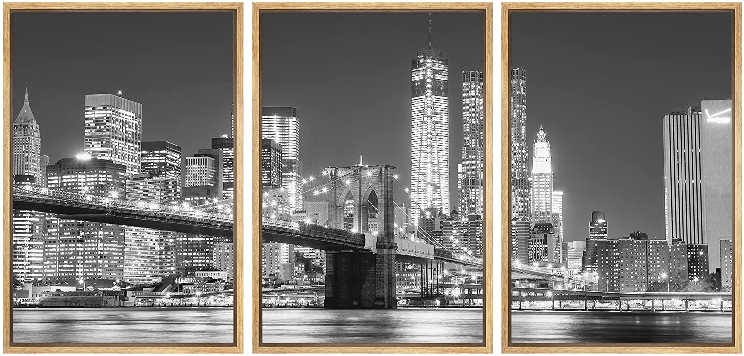 wall26 3 Piece Framed Canvas Print Contemporary Art, Modern Wall Art