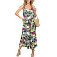 thumbnail image 2 of Dyegold Jumpsuits for Women Casual, Summer Jumpsuit for Women Casual Loose Spaghetti Strap Overalls Floral Print Round Neck Sleeveless Rompers Overalls, 2 of 5