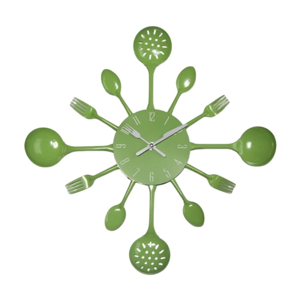 Cubiertos de Cocina Advancent Reloj de pared Extraíble Estilo moderno Verde