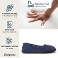 thumbnail image 4 of Dearfoams Rebecca - Pantuflas de terciopelo de microfibra con espalda cerrada y anchos para mujer, Piloto, 5-6, 4 of 6