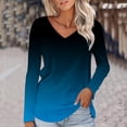 thumbnail image 2 of Soft T Shirts for Women Long Sleeve V Neck Plain Tshirts Casual Loose Fit Tunic Tops Spring Fall Basic Tees (3X-Large, Blue 02), 2 of 5