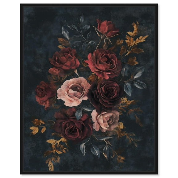 Gothic Blossom Glow I Canvas Gothic Botanicals by Art Remedy, Black Frame, 16" x 20"