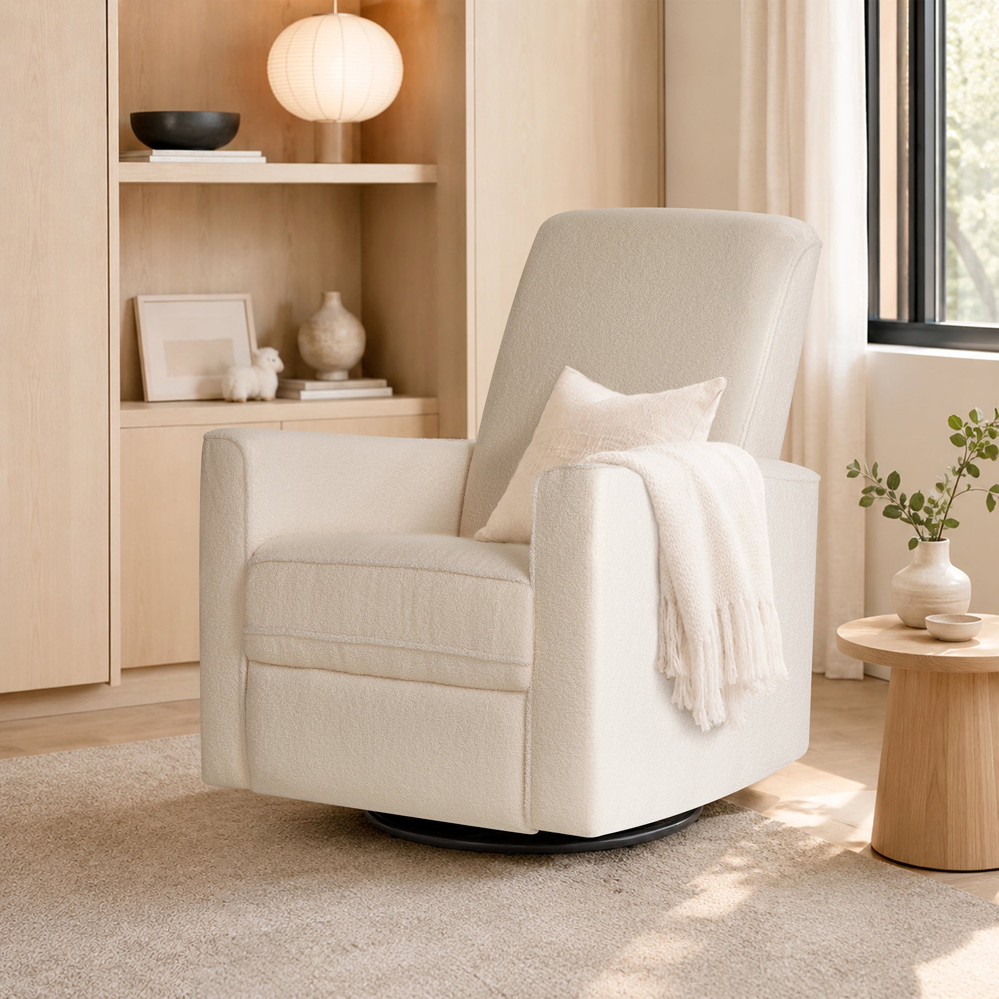 Evolur Raleigh Basic Glider |Recliner| Rocker, Plush Ivory