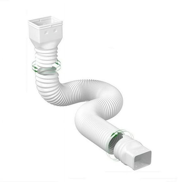White 1-Pack Rain Gutter Downspout Extensions Flexible, Drain Downspout Extender,Down Spout Drain Extender, Gutter Connector Rainwater Drainage