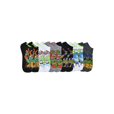 Teenage Mutant Ninja Turtles Socks, 6 Pack, No Show, Sizes S-L