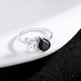 thumbnail image 2 of Emerald and Pear-Cut Lab-Created Black Onyx and Moissanite Toi Et Moi Engagement Ring in 925 Sterling Silver – Bold and Elegant Dual-Stone Design, 2 of 6