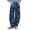 Dark Blue, variant on Women's Khaki Cotton Y2K Distressed Barrel Jeans Baggy Wide Leg Floral Print Long Patchwork with Pockets