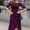 Purple, variant on Guzom Fall Wedding Guest Dresses for Women- Short Sleeve Midi Dresses V-Neck Lace 2023 Formal Dresses Pink