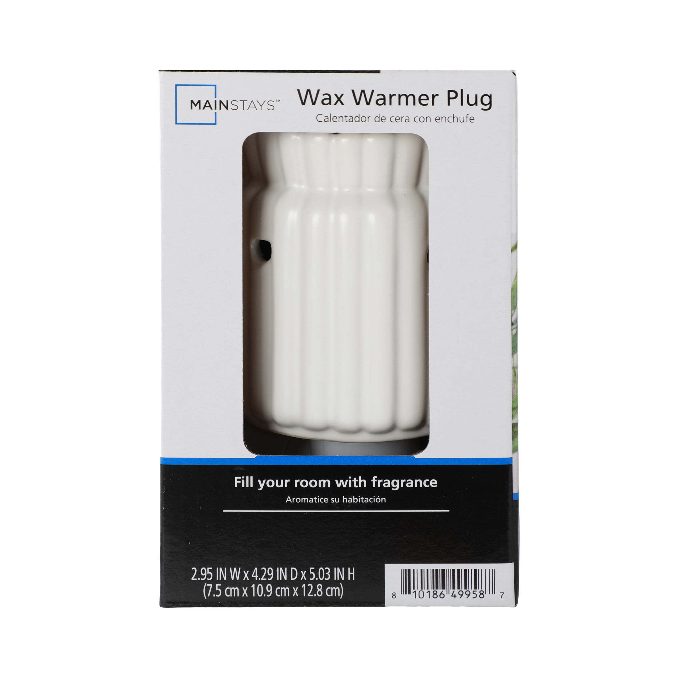 Mainstays Ribbed Ceramic Wax Melt Plug-in Warmer, Artic White