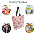 thumbnail image 7 of FORMRS Womens Canvas Tote Bag with Zipper Inner Pocket Shoulder Handbag, Light Pink Doughnuts, 7 of 7