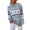 Grey, variant on Women’s Casual Print Knitted Pullover Sweaters Christmas Snowflakes Crew Neck Jumper Tops Holiday Vacation Tops (Blue XL)