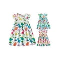 thumbnail image 3 of Yunliwuli Baby Girl Summer Dress Casual Fly Sleeve Round Neck Dinosaur Print Dress Toddler A-Line Dress, 3 of 10