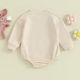 thumbnail image 3 of Bagilaanoe Newborn Easter Clothes Baby Girl Romper Sweatshirt Long Sleeve Bodysuits Carrot Print Pullover 3M 6M 12M 18M Infant Casual Tee Tops, 3 of 8