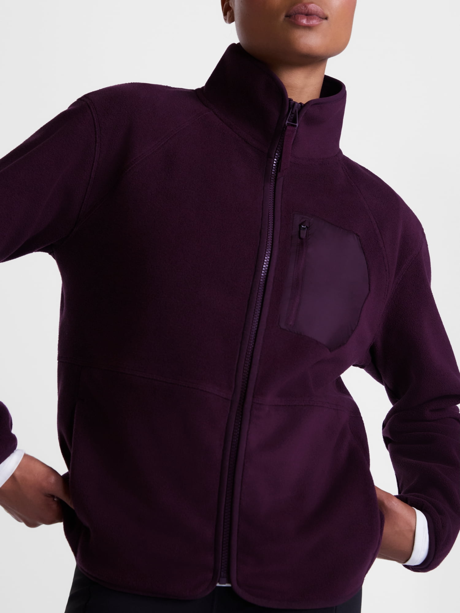 Ozark Trail Women's and Women's Plus Fleece Zip Up Jacket, Sizes XS-3X