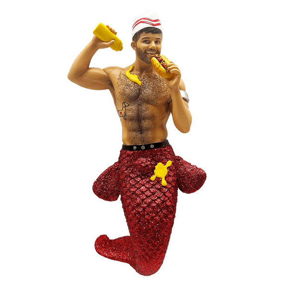 December Diamonds 55-55475 Messy Weiner Merman Ornament, 7 Inches