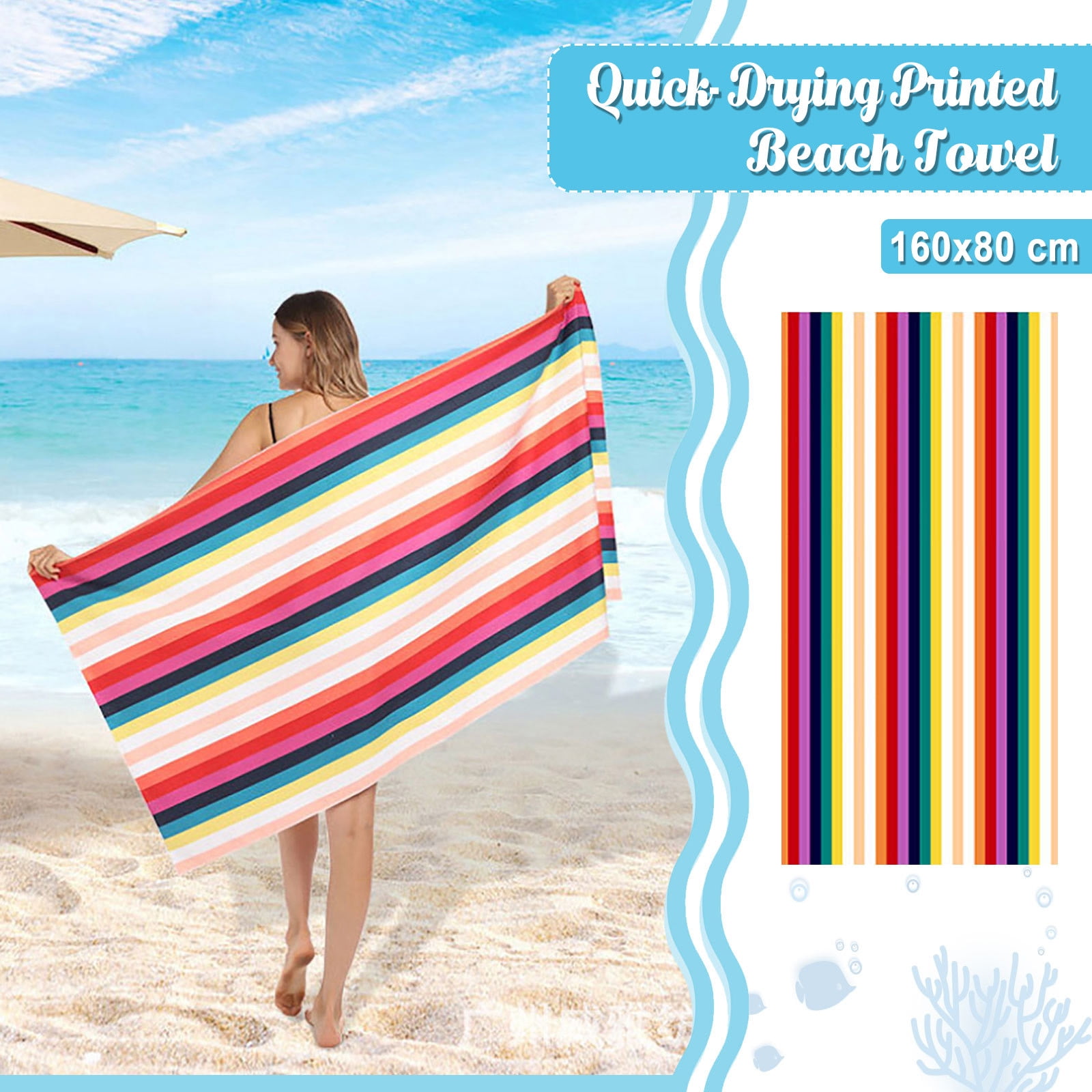 76 × 152cm Sand Free Microfiber Beach Blanket Qu WERNNSAI Mermaid Beach Towel 