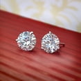 thumbnail image 4 of Gem Stone King 14K White Gold Moissanite Friction Back Martini Stud Earrings for Women Men | 1.60 Cttw | | Round 6MM | Fine Jewelry Gifts for Women Mom Wife Her, 4 of 6