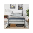 thumbnail image 2 of 90 x 190 cm Cama Individual Doble de Metal para Adultos Gran Espacio Moderna Negro, 2 of 5