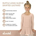 thumbnail image 6 of Elowel Girls Leotard Toddlers Long Sleeve Skirted Dress for Gymnastics Dance Ballet Nude Pink Size 4-6, 6 of 7